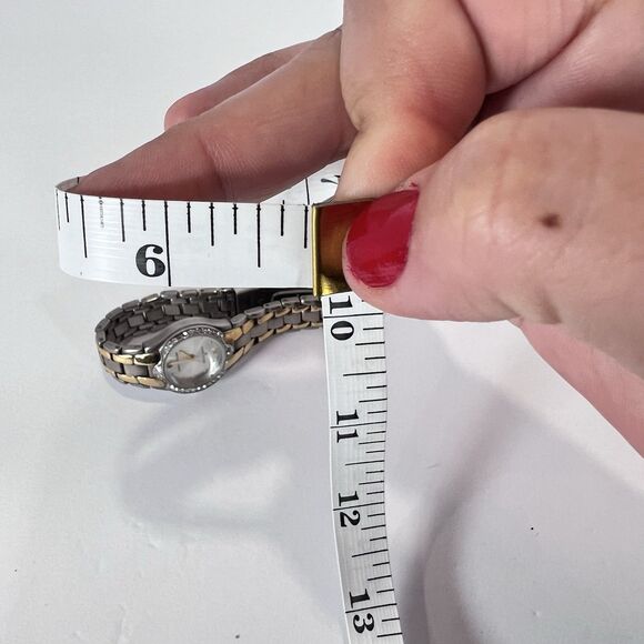 Vintage Anne Klein‎ Gold And Silver Tone Watch With Pave Rhinestones. Untested - Picture 7 of 7